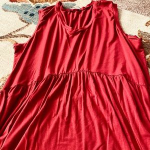 NWOT - New Rust Colored V-Neck Size 2x Babydoll Sleeveless Tank But Fits Like 1x